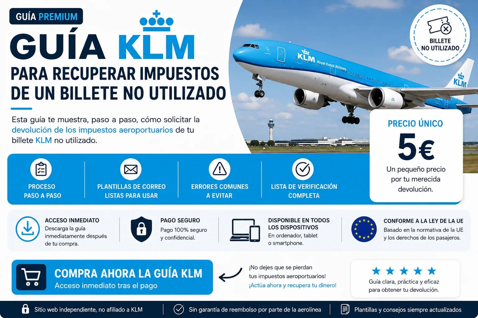 Guida KLM per richiedere il rimborso delle tasse di un biglietto non utilizzato